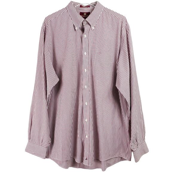 NORDSTROM Classic Red Striped Button-Down Collared Dress Shirt - Picture 1 of 10